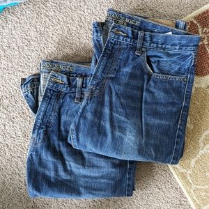 Two Pairs of American Eagle Original Straight Blue Jeans 33 x 32